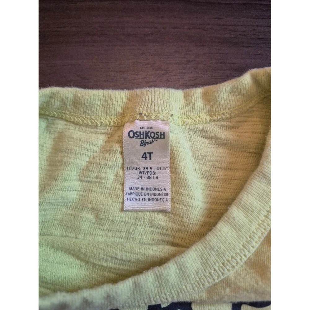 OshKosh B'gosh Yellow Surf Break Graphic 100% Cotton Tee 4T